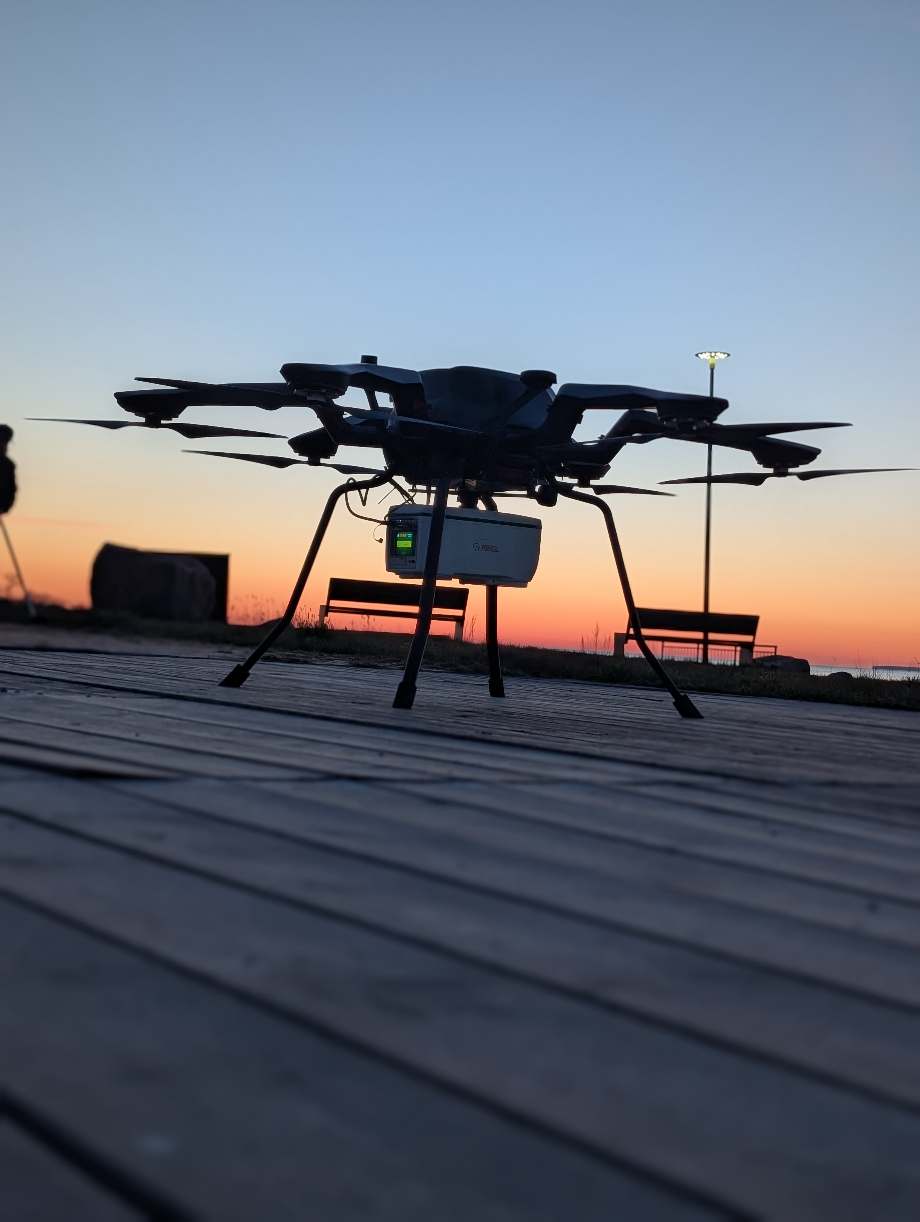 <em>RIEGL</em> VUX-820-G Topo-Bathymetric LiDAR Sensor at dusk